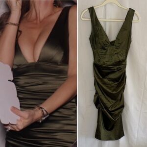 Nicole Miller Deep Green Midi Dress